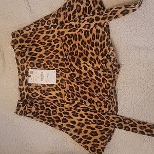ZARA leopard print, satin mini skirt in size s